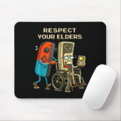 Respect Your Elders Gaming Control Retro Funny Gam Muismat (Met muis)