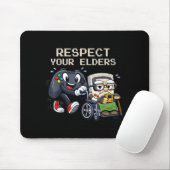 Respect Your Elders Gaming Control Retro Funny Gam Muismat (Met muis)