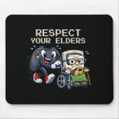 Respect Your Elders Gaming Control Retro Funny Gam Muismat (Voorkant)