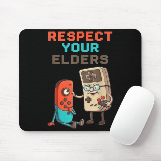 Respect Your Elders Gaming Control Retro Funny Gam Muismat (Met muis)