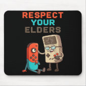 Respect Your Elders Gaming Control Retro Funny Gam Muismat (Voorkant)
