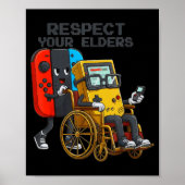 Respect Your Elders Gaming Control Retro Funny Gam Poster (Voorkant)