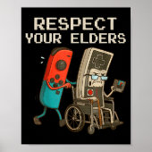 Respect Your Elders Gaming Control Retro Funny Gam Poster (Voorkant)