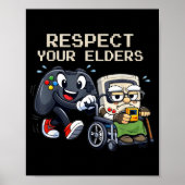 Respect Your Elders Gaming Control Retro Funny Gam Poster (Voorkant)