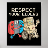Respect Your Elders Gaming Control Retro Funny Gam Poster (Voorkant)