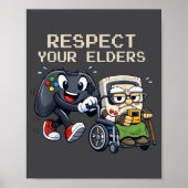 Respect Your Elders Gaming Control Retro Funny Gam Poster (Voorkant)