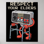 Respect Your Elders Gaming Control Retro Funny Gam Poster (Voorkant)