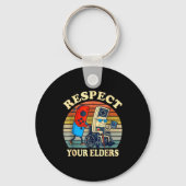Respect Your Elders Gaming Control Retro Funny Gam Sleutelhanger (Voorkant)