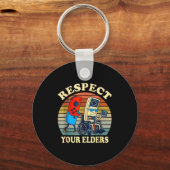 Respect Your Elders Gaming Control Retro Funny Gam Sleutelhanger (Voorkant)