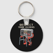 Respect Your Elders Gaming Control Retro Funny Gam Sleutelhanger (Voorkant)