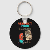 Respect Your Elders Gaming Control Retro Funny Gam Sleutelhanger (Voorkant)