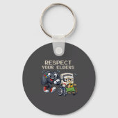 Respect Your Elders Gaming Control Retro Funny Gam Sleutelhanger (Voorkant)