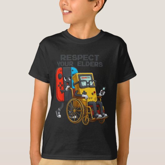 Respect Your Elders Gaming Control Retro Funny Gam T-shirt (Voorkant)
