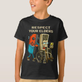 Respect Your Elders Gaming Control Retro Funny Gam T-shirt (Voorkant)