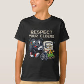Respect Your Elders Gaming Control Retro Funny Gam T-shirt (Voorkant)