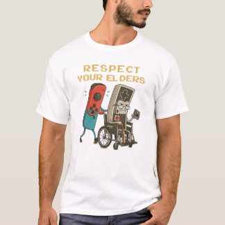 Respect Your Elders Gaming Control Retro Funny Gam T-shirt