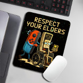 Respect Your Elders Gaming Control Retro Funny Muismat