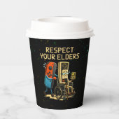 Respect Your Elders Gaming Control Retro Funny Papieren Bekers (Achterkant)