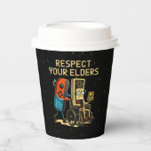 Respect Your Elders Gaming Control Retro Funny Papieren Bekers (Voorkant)