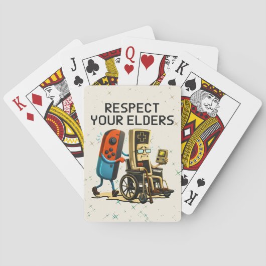 Respect Your Elders Gaming Control Retro Funny Pokerkaarten (Achterkant)