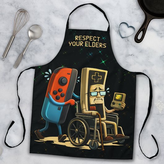 Respect Your Elders Gaming Control Retro Funny Schort