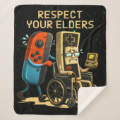 Respect Your Elders Gaming Control Retro Funny Sherpa Deken (Voorkant)