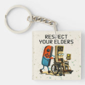 Respect Your Elders Gaming Control Retro Funny Sleutelhanger (Voorkant)
