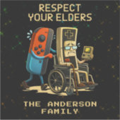 Respect Your Elders Gaming Control Retro Funny Sticker (Voorkant)