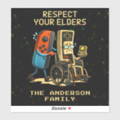 Respect Your Elders Gaming Control Retro Funny Sticker (Vel)