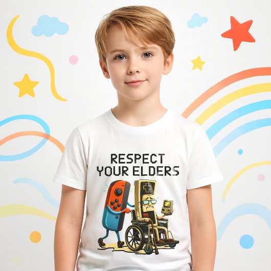 Respect Your Elders Gaming Control Retro Funny T-shirt