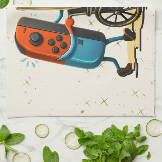 Respect Your Elders Gaming Control Retro Funny Theedoek (Gevouwen)