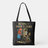 Respect Your Elders Gaming Control Retro Funny Tote Bag (Achterkant)