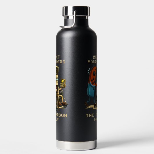 Respect Your Elders Gaming Control Retro Funny Waterfles (Rechts)