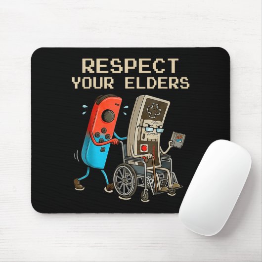 Respect Your Elders Retro Gaming Controller Funny Muismat (Met muis)