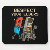 Respect Your Elders Retro Gaming Controller Funny Muismat (Voorkant)