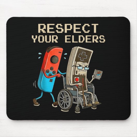 Respect Your Elders Retro Gaming Controller Funny  Muismat (Voorkant)
