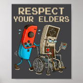 Respect Your Elders Retro Gaming Controller Funny  Poster (Voorkant)