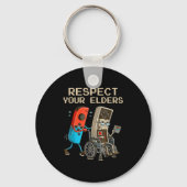 Respect Your Elders Retro Gaming Controller Funny  Sleutelhanger (Voorkant)