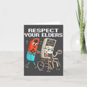 Respect Your Elders Retro Gaming Funny Controller  Kaart (Voorkant)