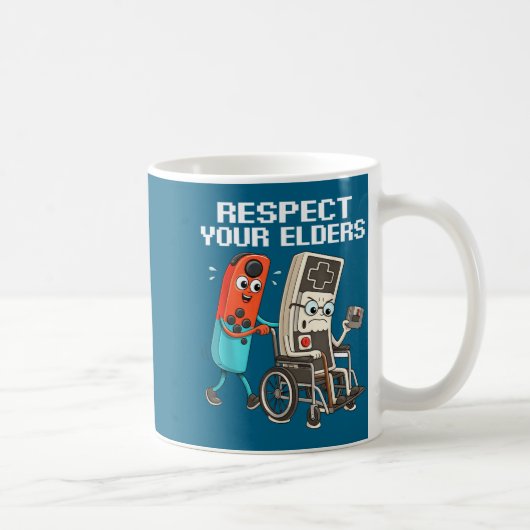 Respect Your Elders Retro Gaming Funny Controller Koffiemok (Rechts)