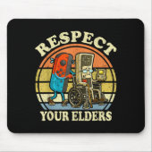 Respect Your Elders Retro Gaming Funny Controller  Muismat (Voorkant)