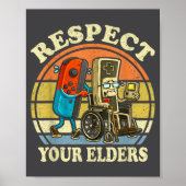 Respect Your Elders Retro Gaming Funny Controller Poster (Voorkant)