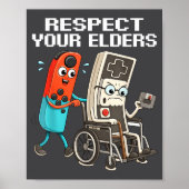 Respect Your Elders Retro Gaming Funny Controller  Poster (Voorkant)