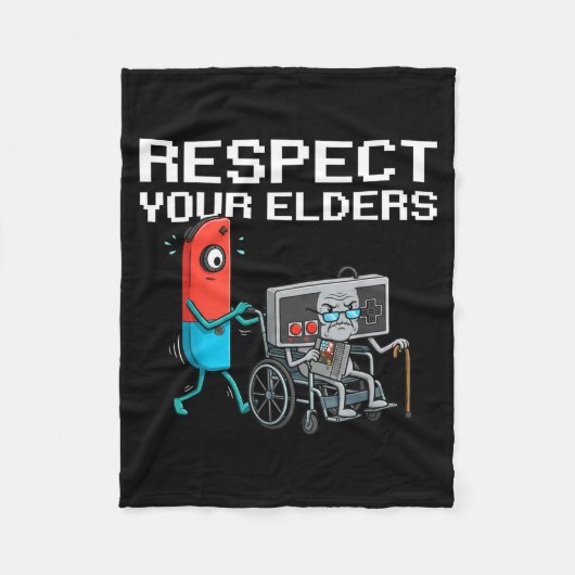 Respect Your Elders Retro Gaming Funny Gamer Contr Fleece Deken (Voorkant)