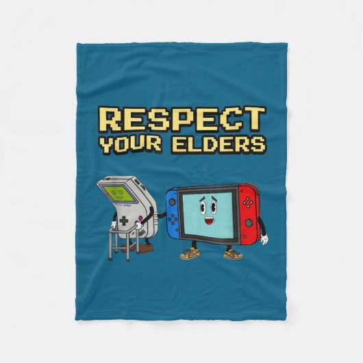 Respect Your Elders Retro Gaming Funny Gamer Contr Fleece Deken (Voorkant)
