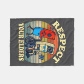 Respect Your Elders Retro Gaming Funny Gamer Contr Fleece Deken (Voorkant (Horizontaal))
