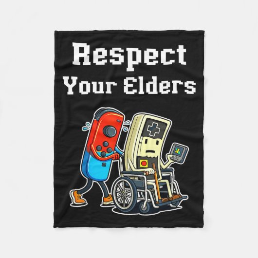 Respect Your Elders Retro Gaming Funny Gamer Contr Fleece Deken (Voorkant)