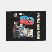 Respect Your Elders Retro Gaming Funny Gamer Contr Fleece Deken (Voorkant (Horizontaal))