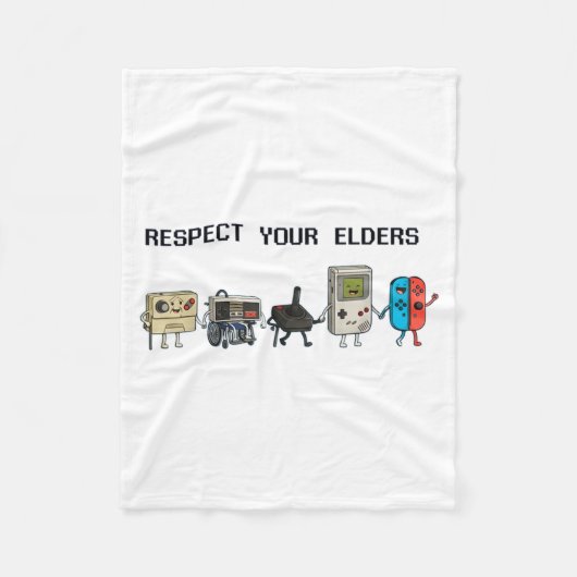 Respect Your Elders Retro Gaming Funny Gamer Contr Fleece Deken (Voorkant)