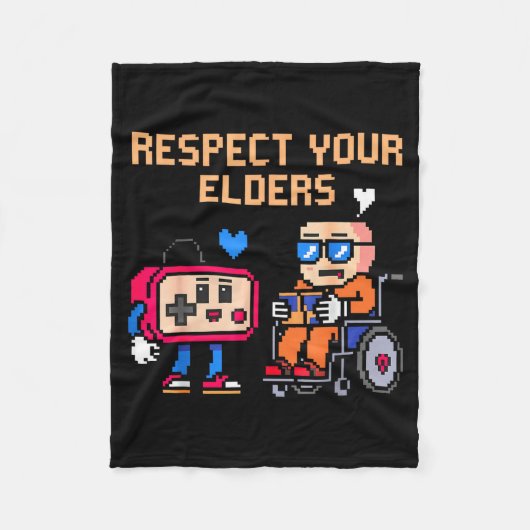 Respect Your Elders Retro Gaming Funny Gamer Contr Fleece Deken (Voorkant)